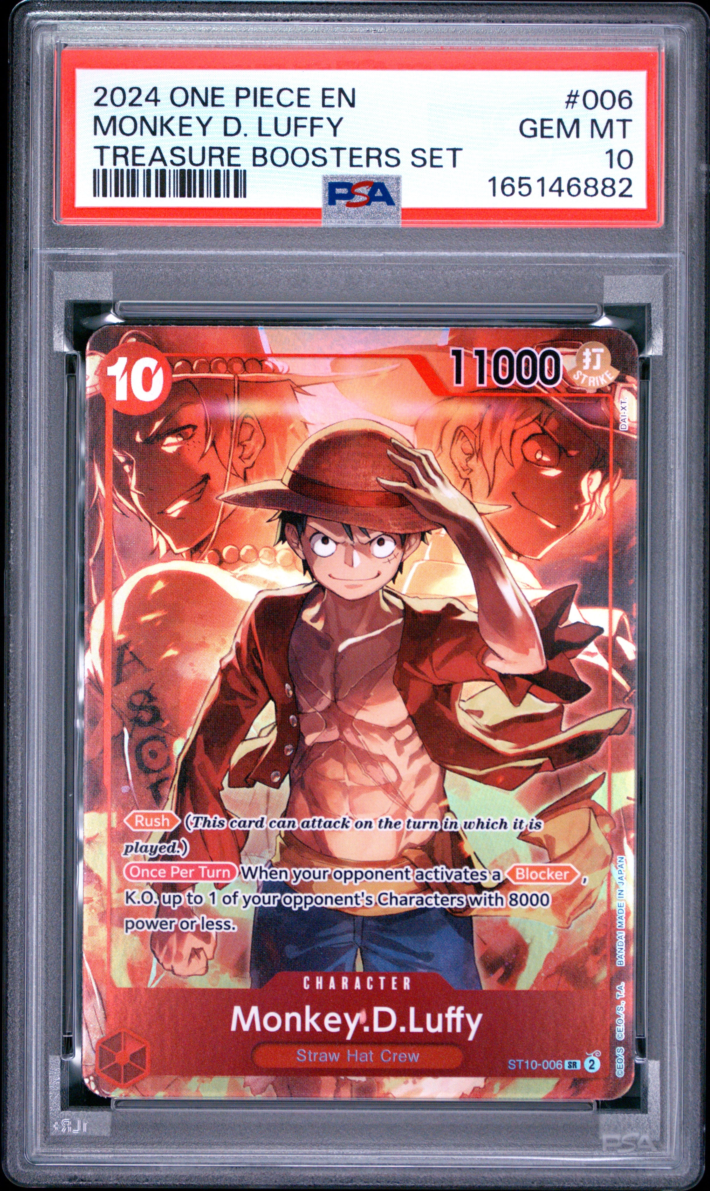 2024 One Piece Promos Monkey D. Luffy Treasure Boosters Set #006 PSA 10