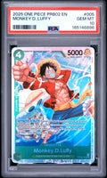 2025 One Piece Prb02-Premium Booster -One Piece Card the Best- Vol.2 Monkey D. Luffy #005 PSA 10
