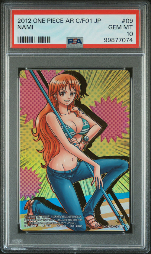 2012 Carddass One Piece Japanese Ar Carddass Formation 01 Nami #9 PSA 10