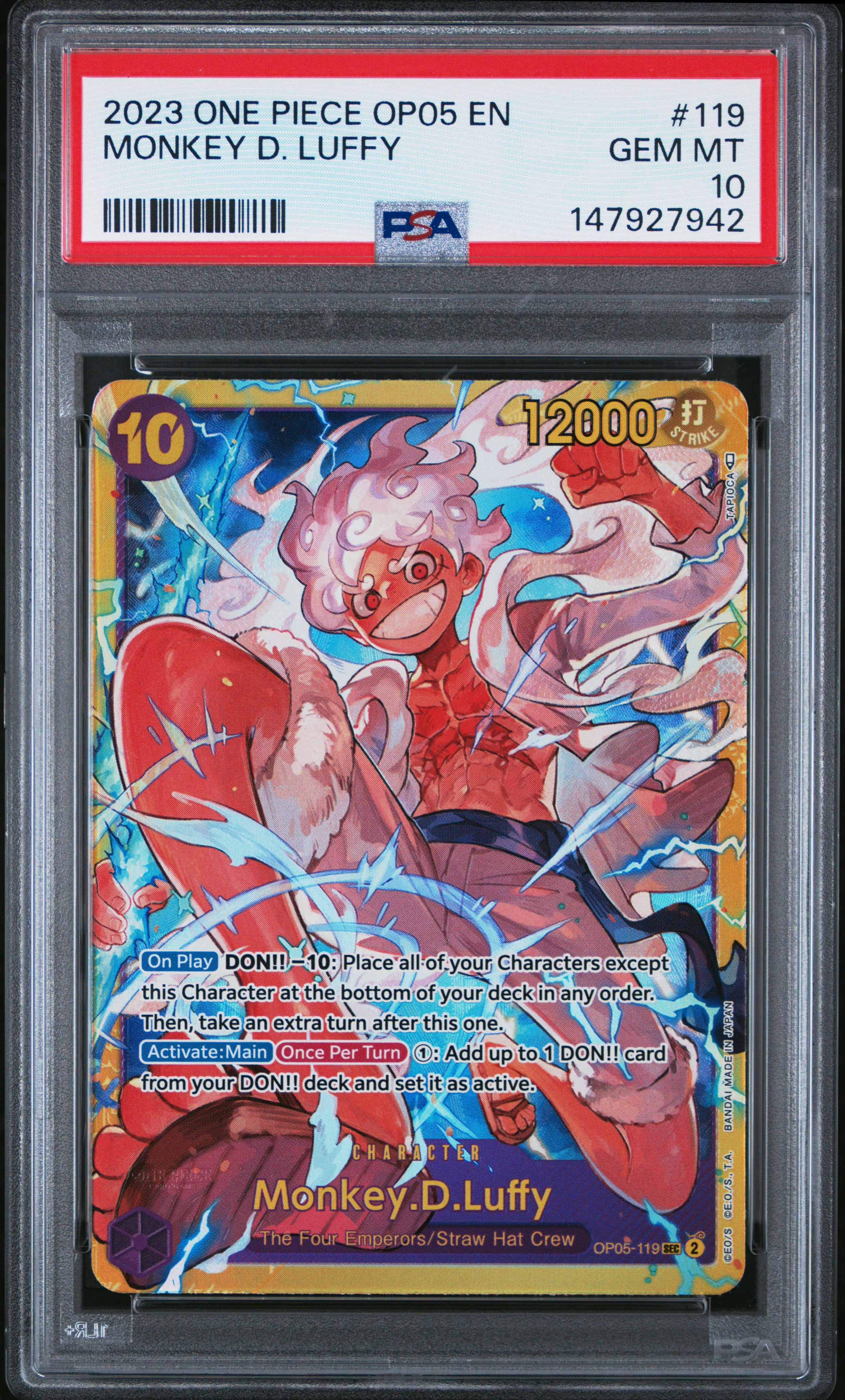 2023 One Piece Op05-Awakening of the New Era Monkey D. Luffy #119 PSA 10
