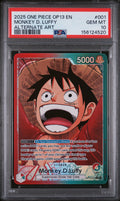 2025 One Piece Op13-Carrying on His Will Monkey D. Luffy Alternate Art #1 PSA 10