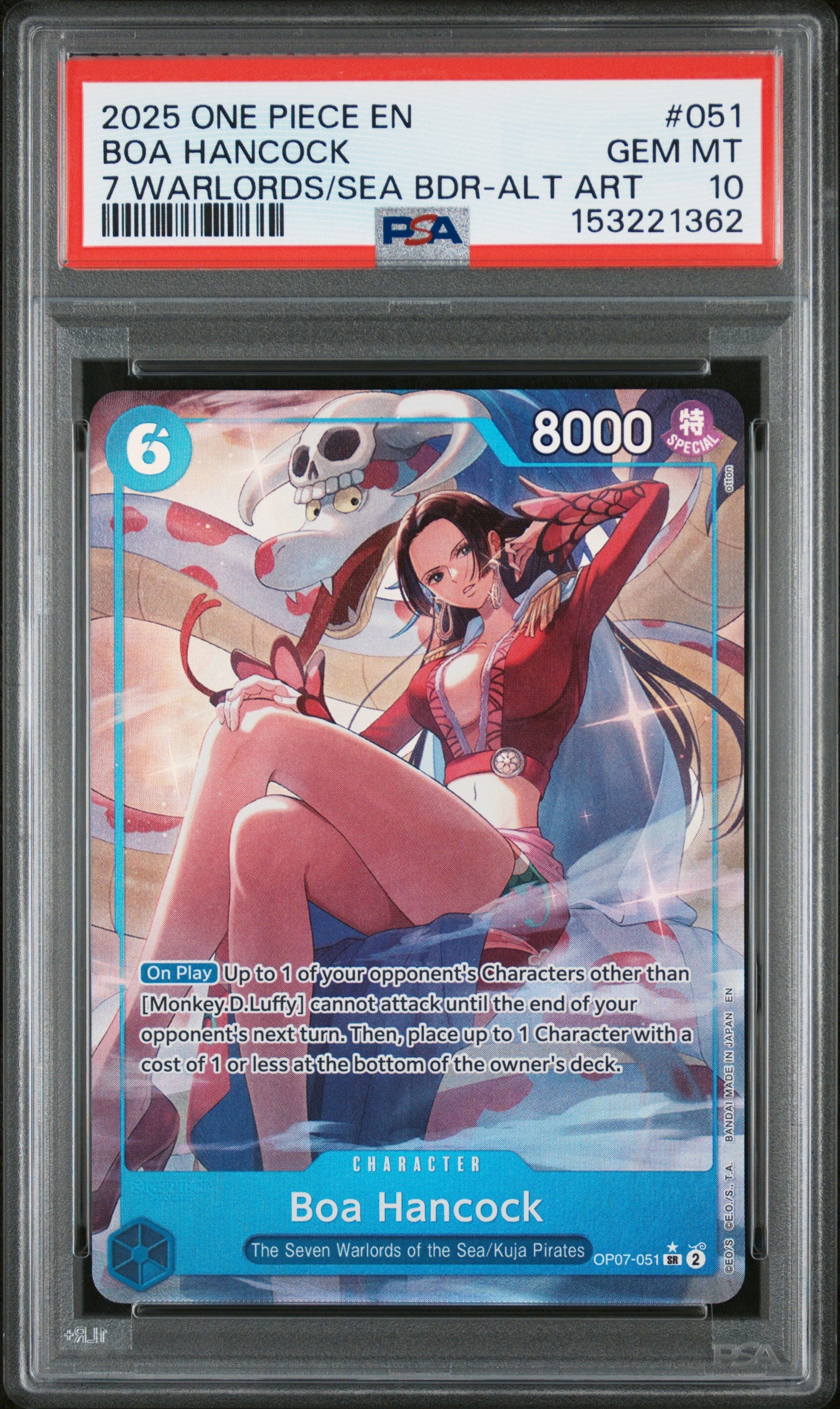 2025 One Piece Seven Warlords of the Sea Binder Set Boa Hancock Alternate Art #51 PSA 10