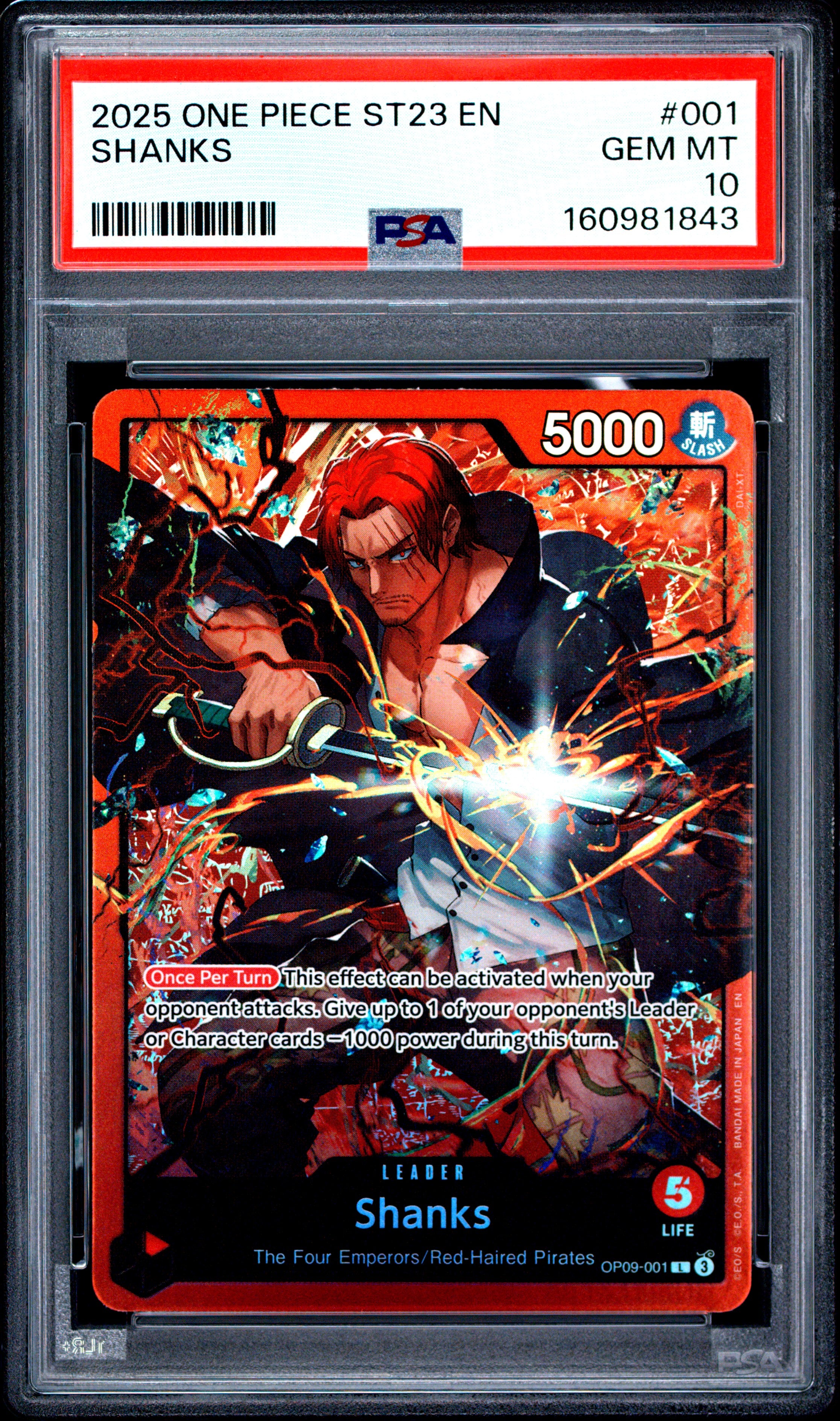 2025 One Piece Starter Deck St23-Red Shanks Shanks #1 PSA 10