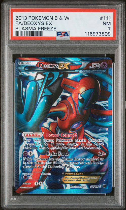 2013 Pokemon Black & White Plasma Freeze Full Art / Deoxys Ex #111 PSA 7