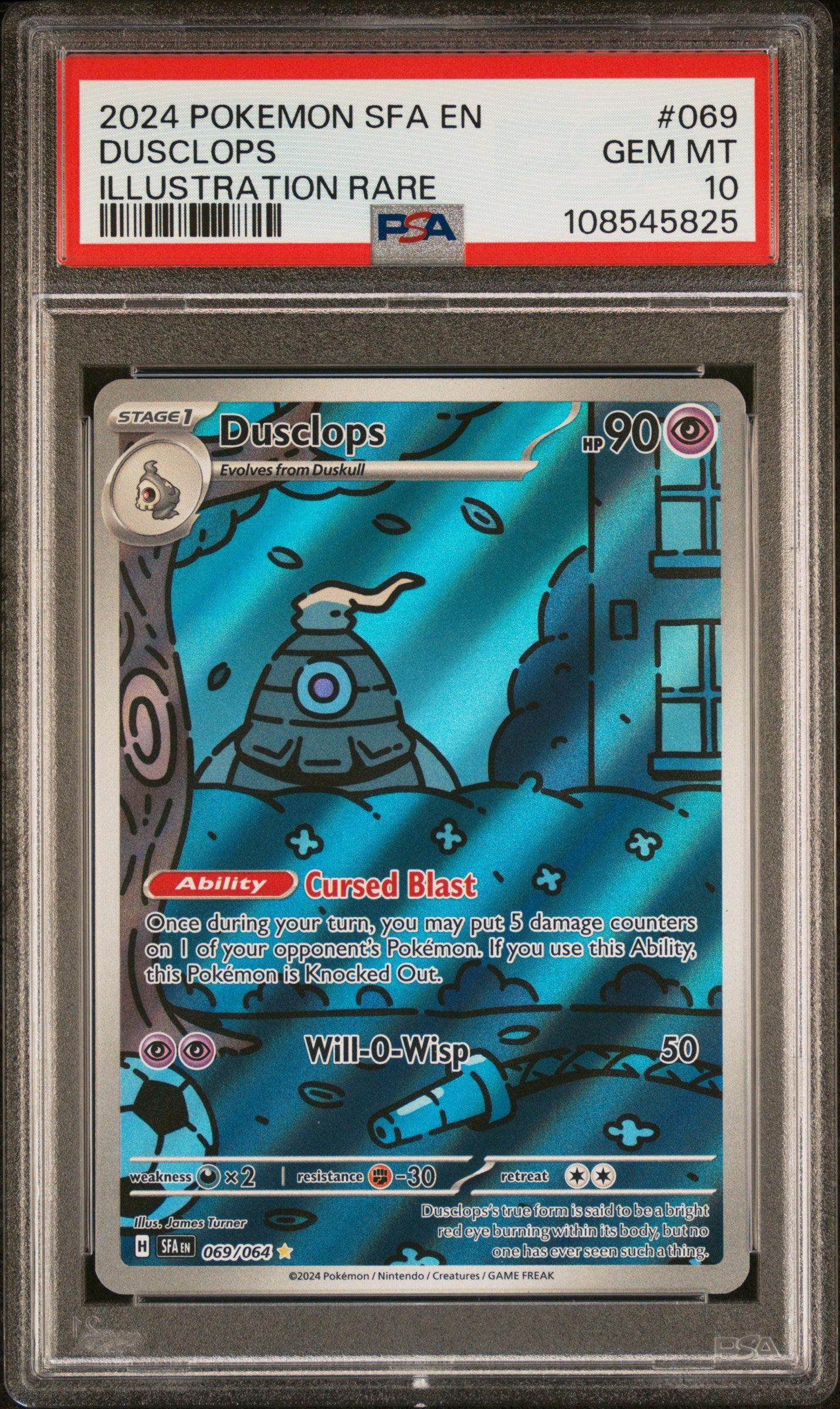 2024 Pokemon Sfa En-Shrouded Fable Dusclops Illustration Rare #69 PSA 10
